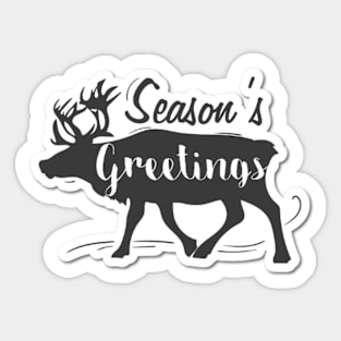 Seasons Greetings with Deer Sticker